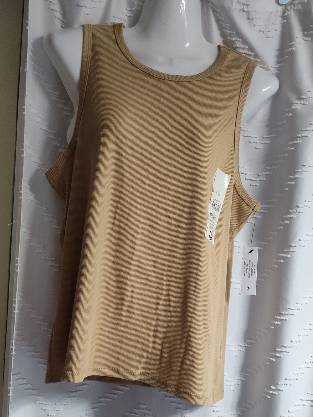 No Boundaries Tan Ribbed Sleeveless Tank Top